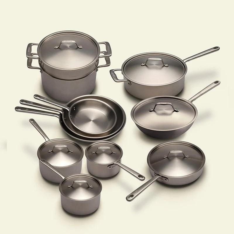 Alma Kitchenware – Kjøkkenbatteri i rustfritt stål, 19 deler